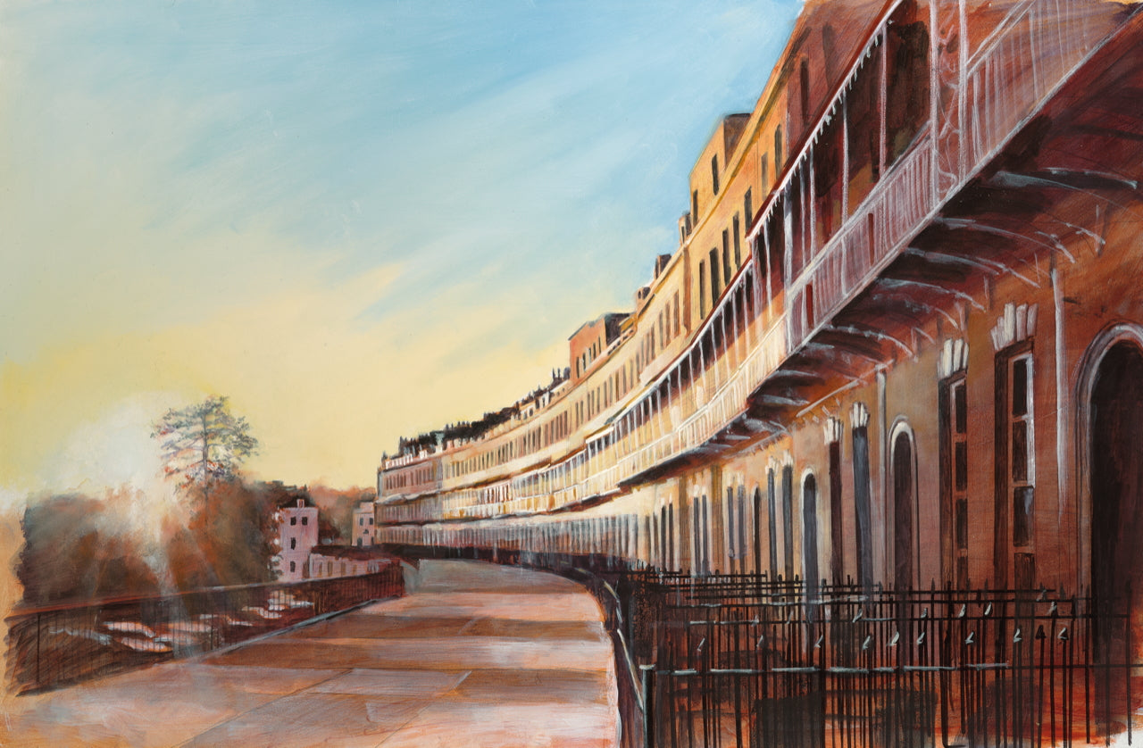 Royal York Crescent Clifton Bristol painting by Elaine Shaw at The Bristol Shop